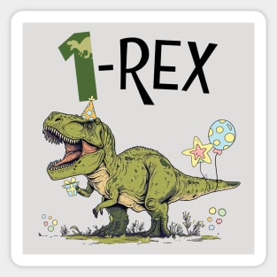 1 Rex Dinosaur Theme First Birthday Party Sticker